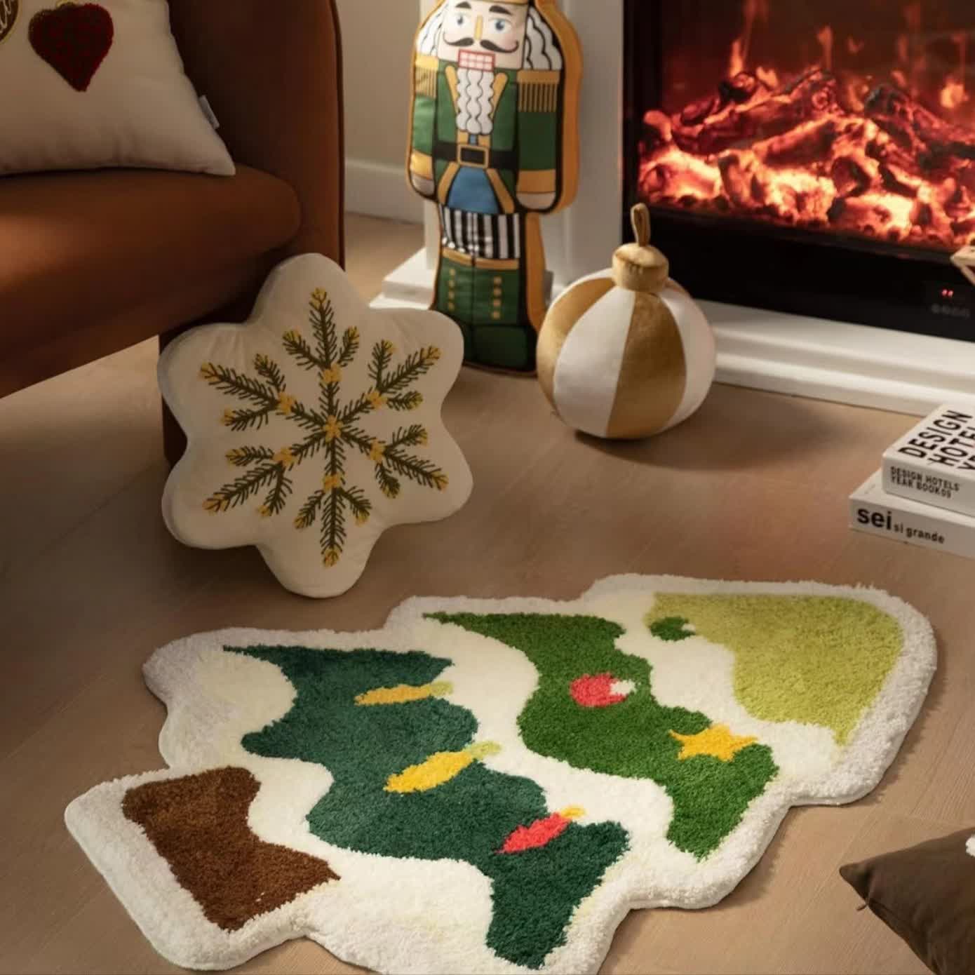 Tappeto antiscivolo per la casa a forma di albero di Natale