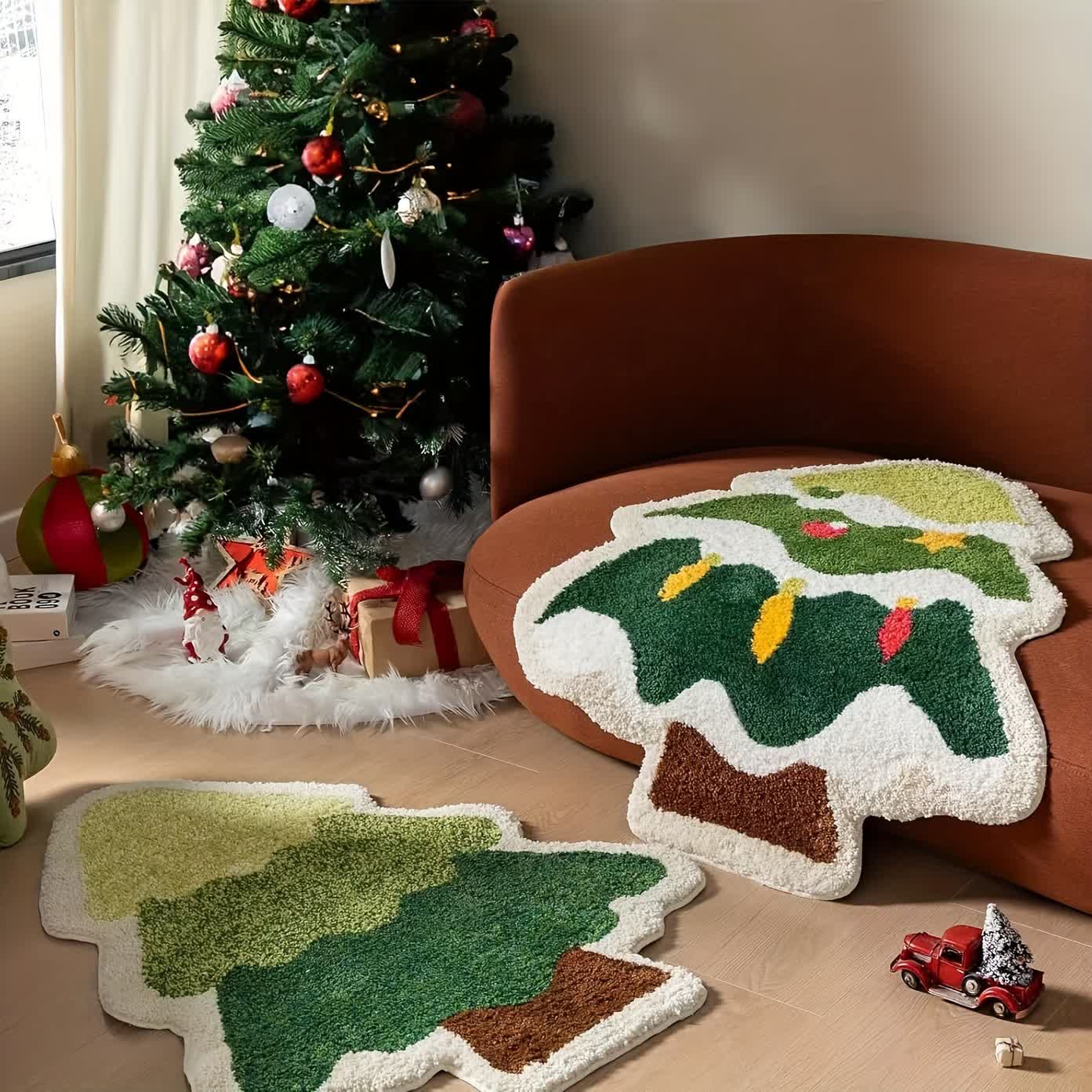 Tappeto antiscivolo per la casa a forma di albero di Natale