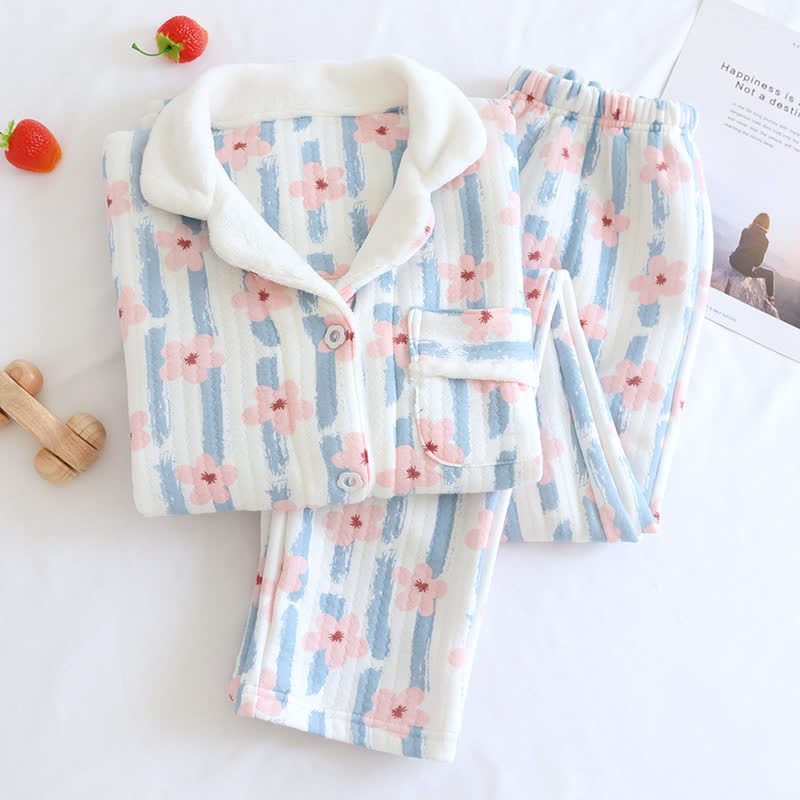 Pigiama in cotone con aria calda Refresh Flower