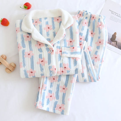 Pigiama in cotone con aria calda Refresh Flower