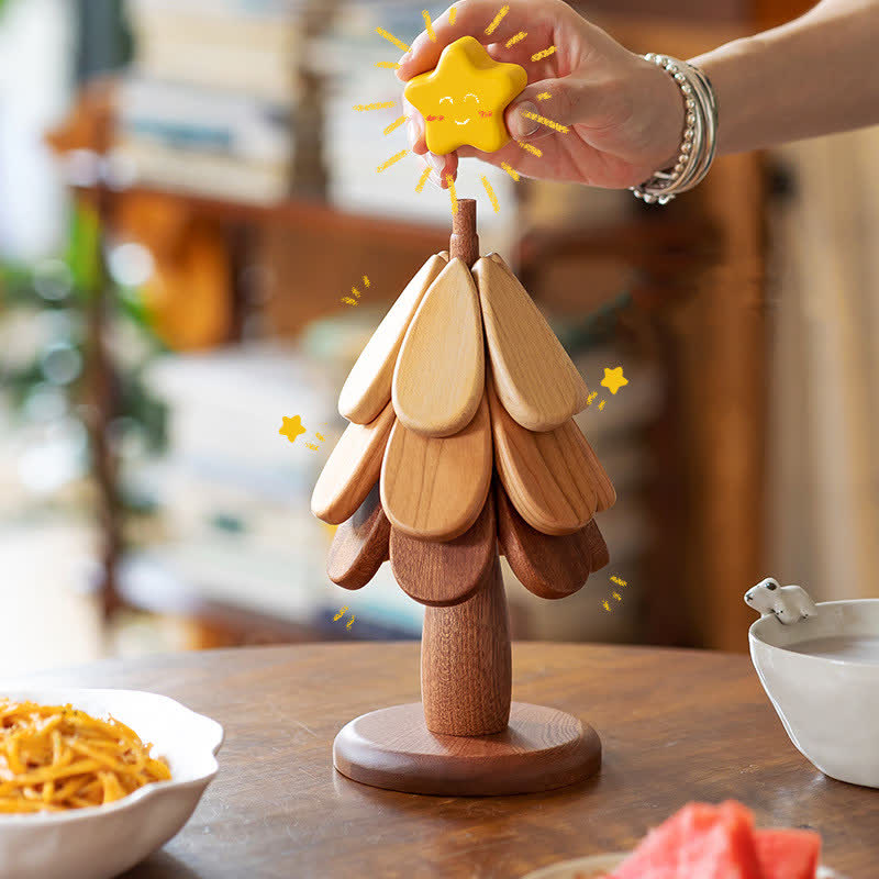 Tovaglietta isolante termica pieghevole a forma di albero di Natale
