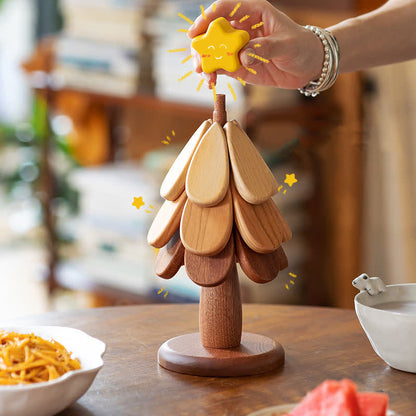 Tovaglietta isolante termica pieghevole a forma di albero di Natale