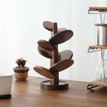 Sottobicchiere decorativo in legno a forma di albero