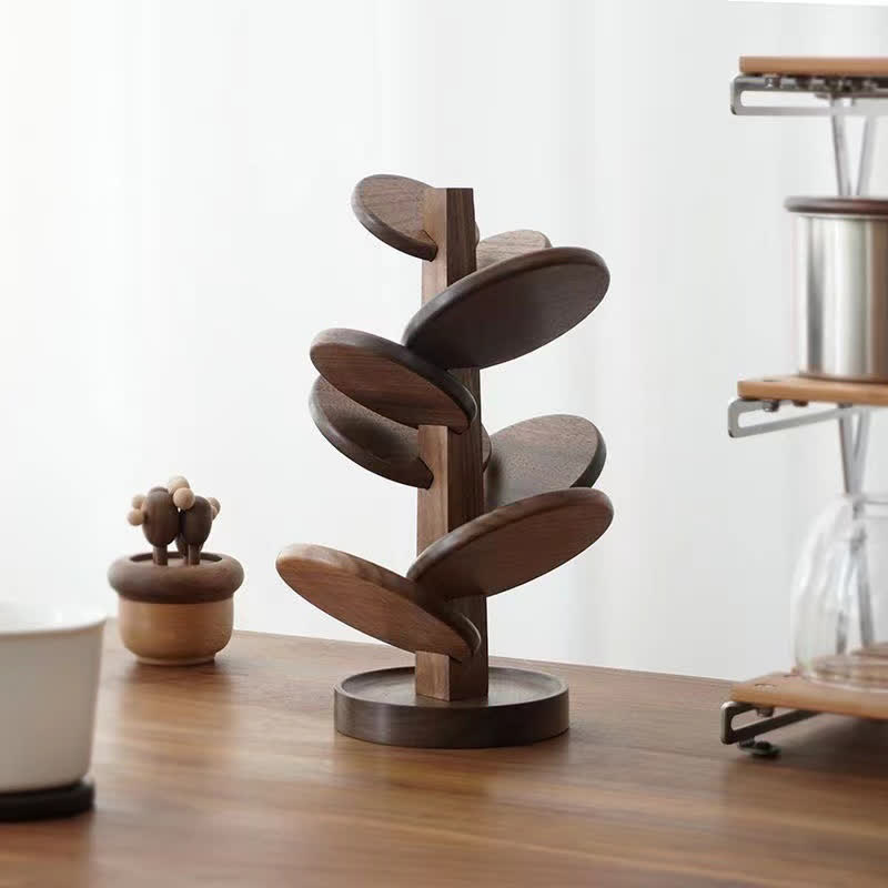 Sottobicchiere decorativo in legno a forma di albero