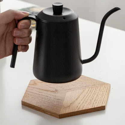 Sottobicchiere in legno a forma esagonale