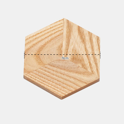 Sottobicchiere in legno a forma esagonale