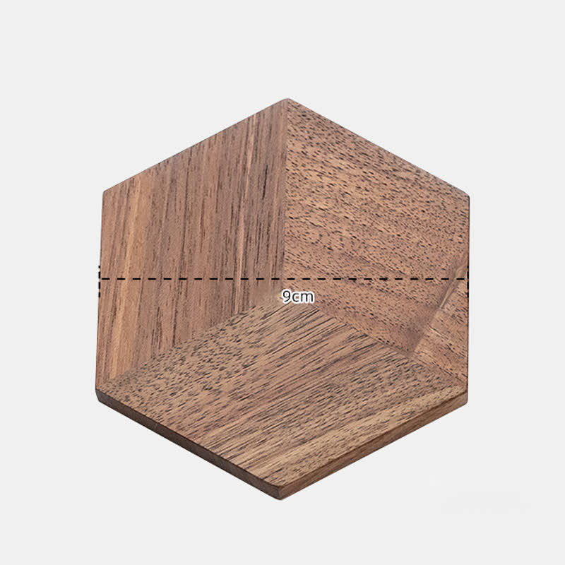 Sottobicchiere in legno a forma esagonale
