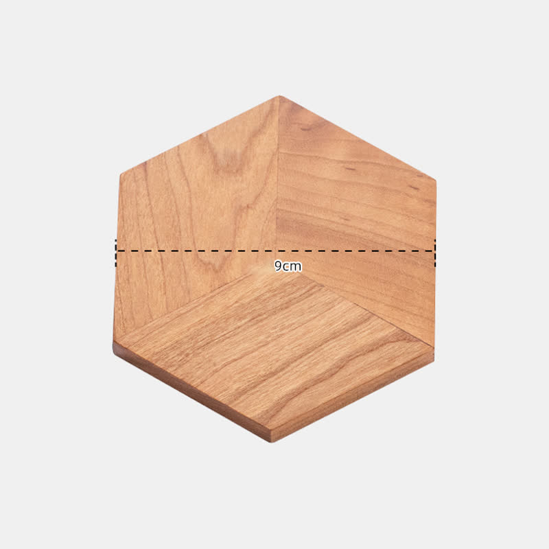 Sottobicchiere in legno a forma esagonale