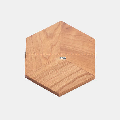 Sottobicchiere in legno a forma esagonale