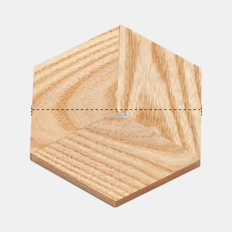 Sottobicchiere in legno a forma esagonale