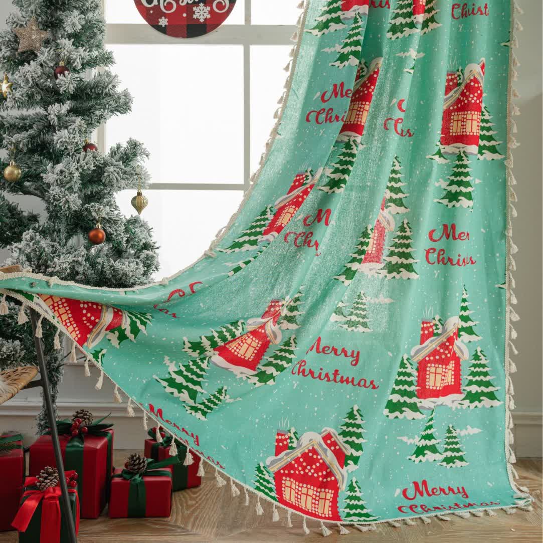 Tenda semi-ombreggiante in cotone Merry Christmas