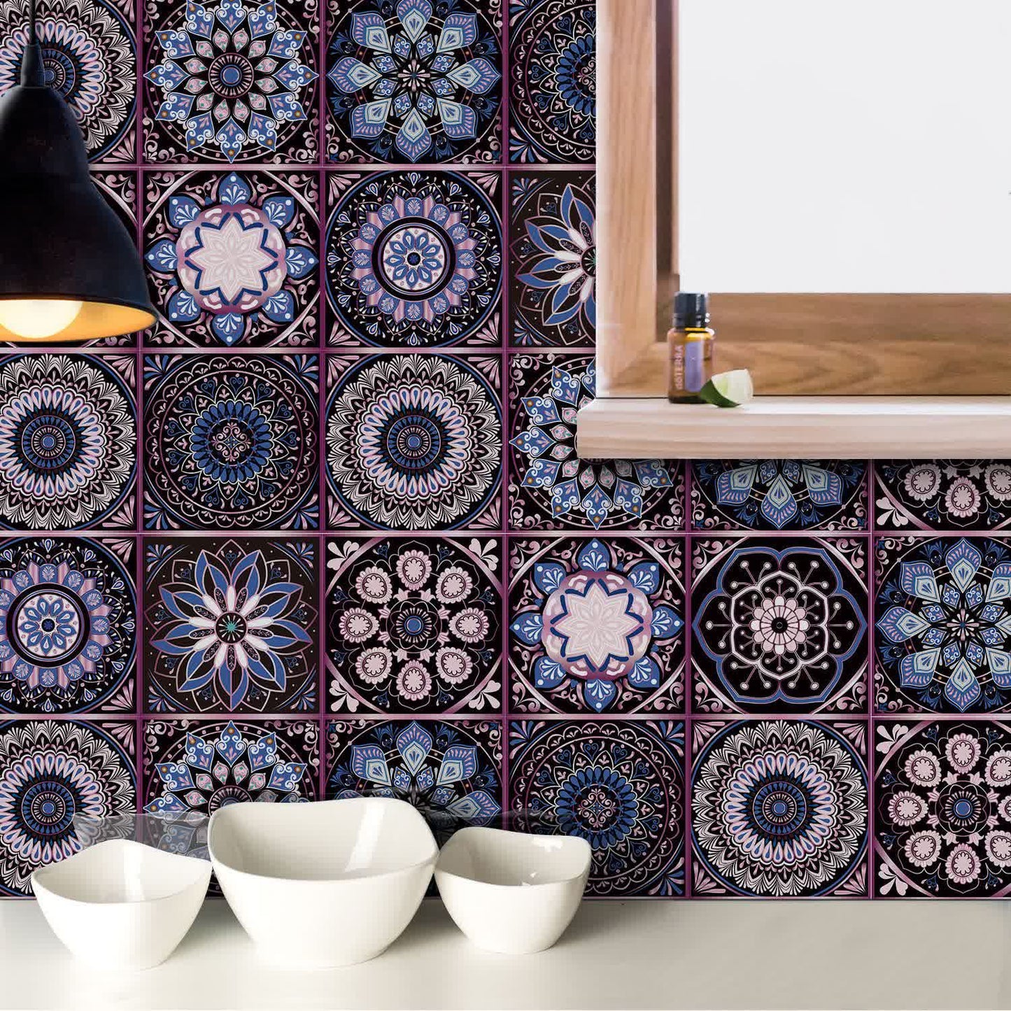 Adesivo murale Mandala staccabile e attaccabile (10 pezzi)