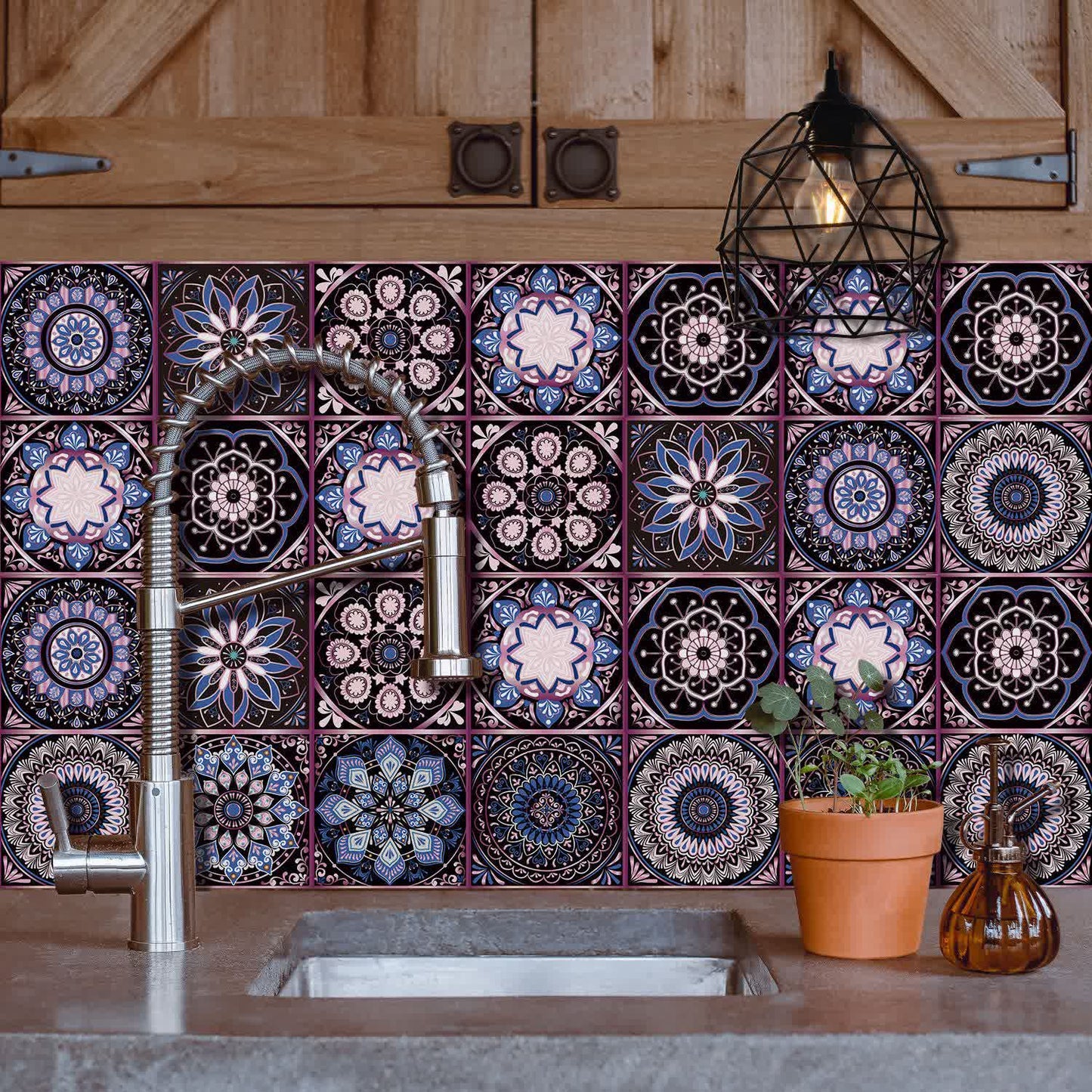 Adesivo murale Mandala staccabile e attaccabile (10 pezzi)