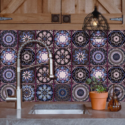 Adesivo murale Mandala staccabile e attaccabile (10 pezzi)