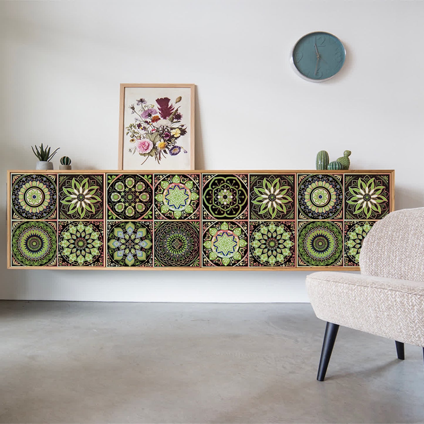 Adesivo murale Mandala staccabile e attaccabile (10 pezzi)