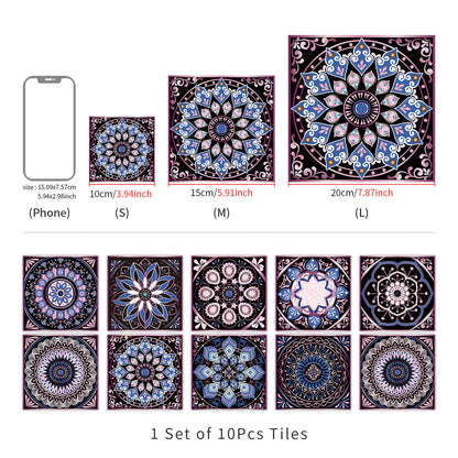 Adesivo murale Mandala staccabile e attaccabile (10 pezzi)