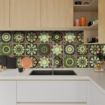 Adesivo murale Mandala staccabile e attaccabile (10 pezzi)