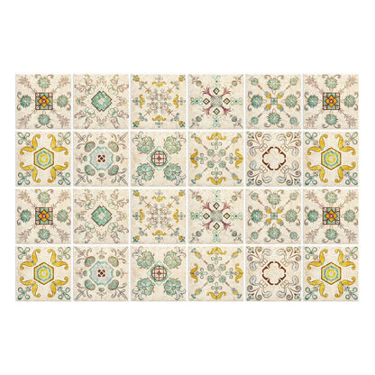 Adesivo da parete con fiori retrò semplici (24 pezzi)