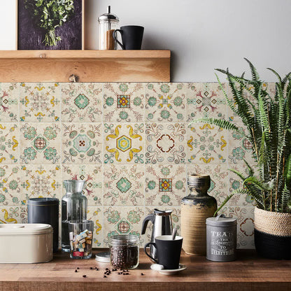 Adesivo da parete con fiori retrò semplici (24 pezzi)