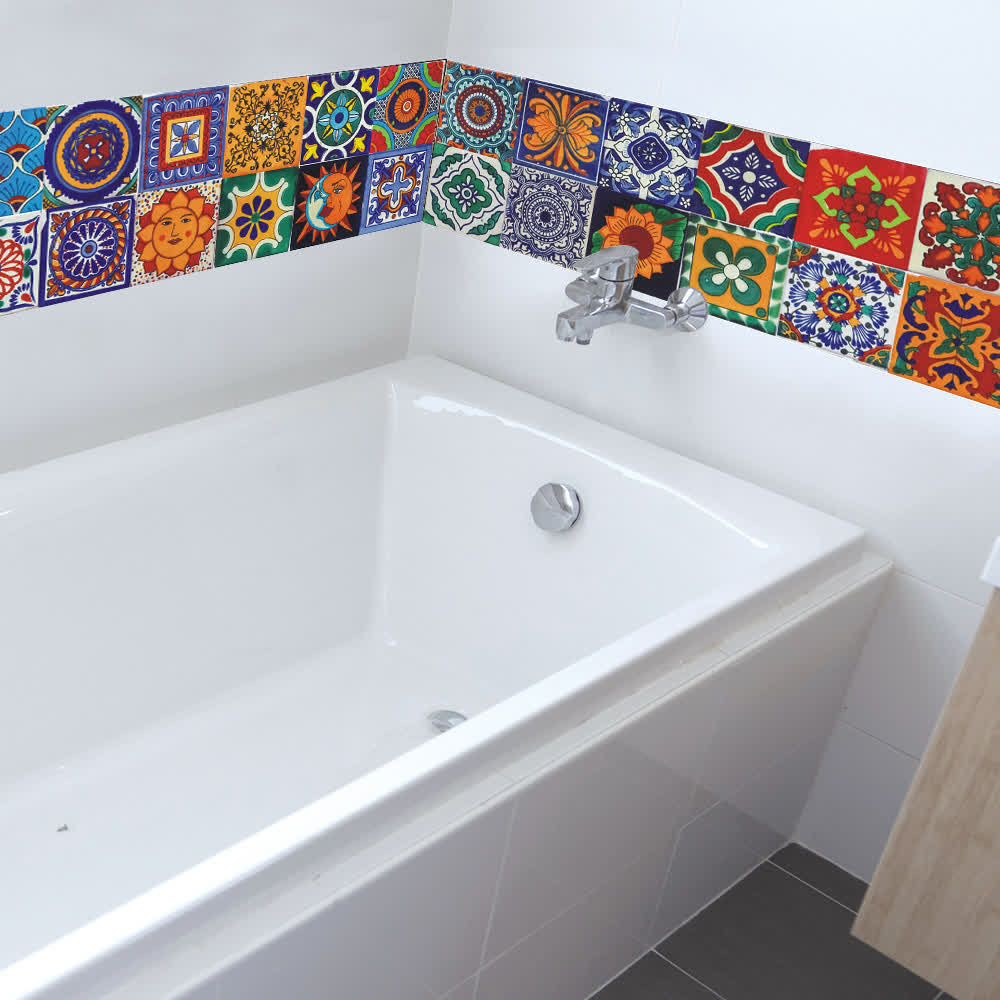 Adesivo da parete impermeabile Talavera Bohemian (24 pezzi)