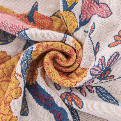 Coperta leggera in garza di cotone con fiori in fiore