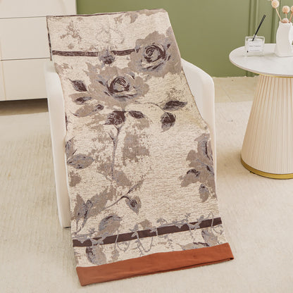 Coperta comoda in garza di cotone con stampa a rose