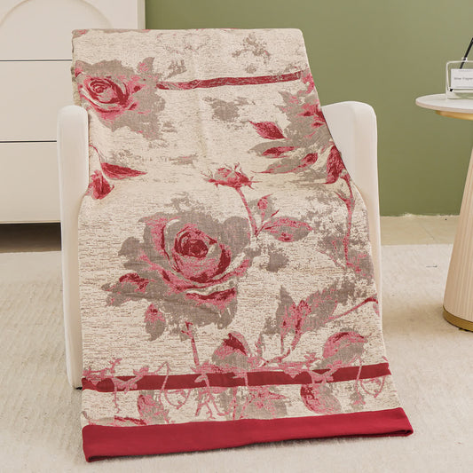 Coperta comoda in garza di cotone con stampa a rose