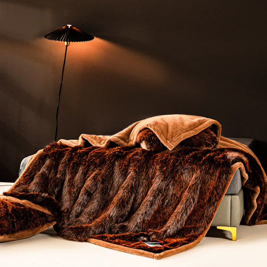 Coperta spessa in pelliccia sintetica di lusso