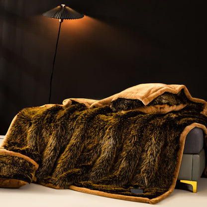 Coperta spessa in pelliccia sintetica di lusso