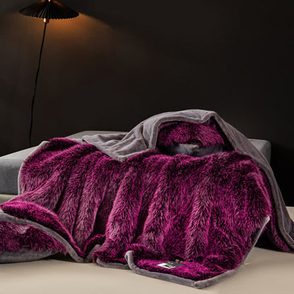 Coperta spessa in pelliccia sintetica di lusso