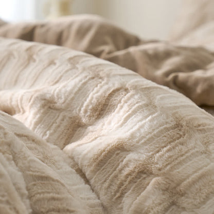 Set di biancheria da letto in velluto morbido sfumato semplice (4 pezzi)