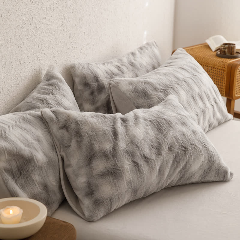 Set di biancheria da letto in velluto morbido sfumato semplice (4 pezzi)