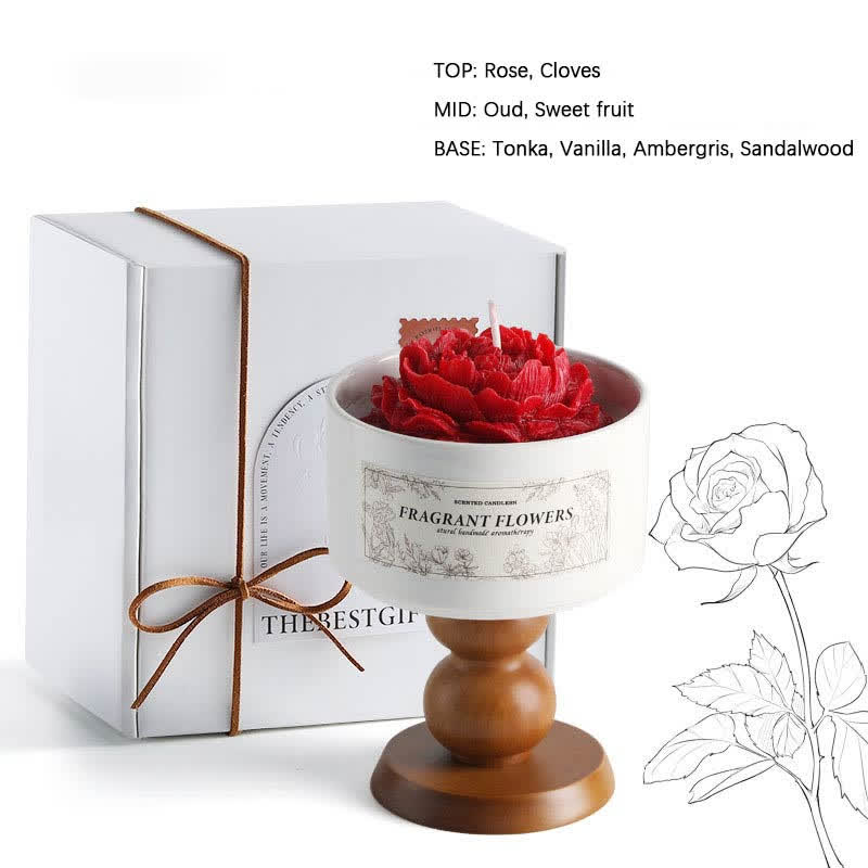 Elegante candela profumata in ceramica Camellia