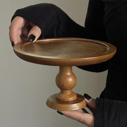 Supporto per torta da tavolo in legno di forma rotonda