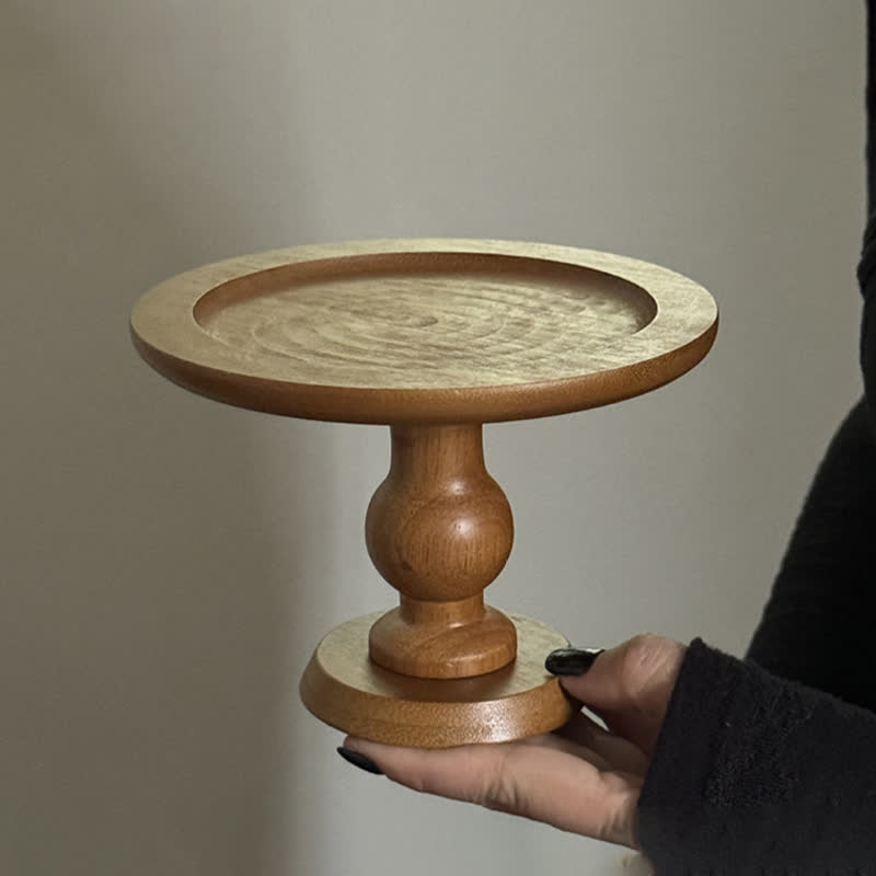 Supporto per torta da tavolo in legno di forma rotonda