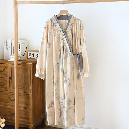Camicia da notte morbida in puro cotone Ink Style