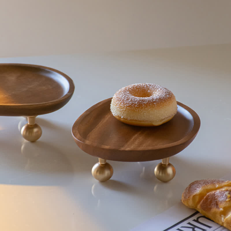 Vassoio da dessert in legno in stile semplice