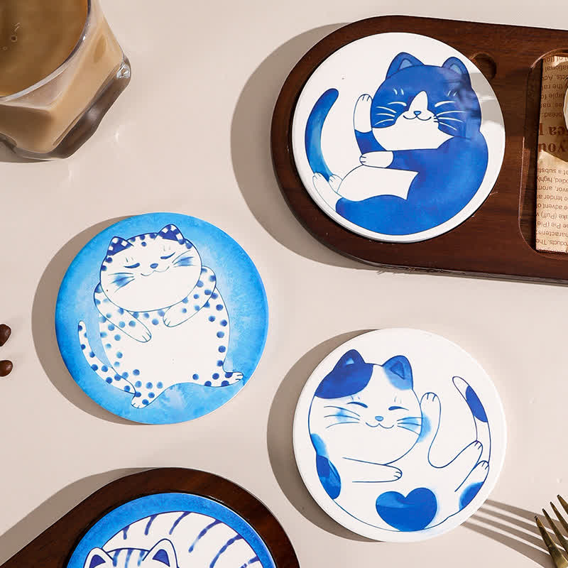 Vassoio per colazione e snack in legno a forma di simpatico gatto