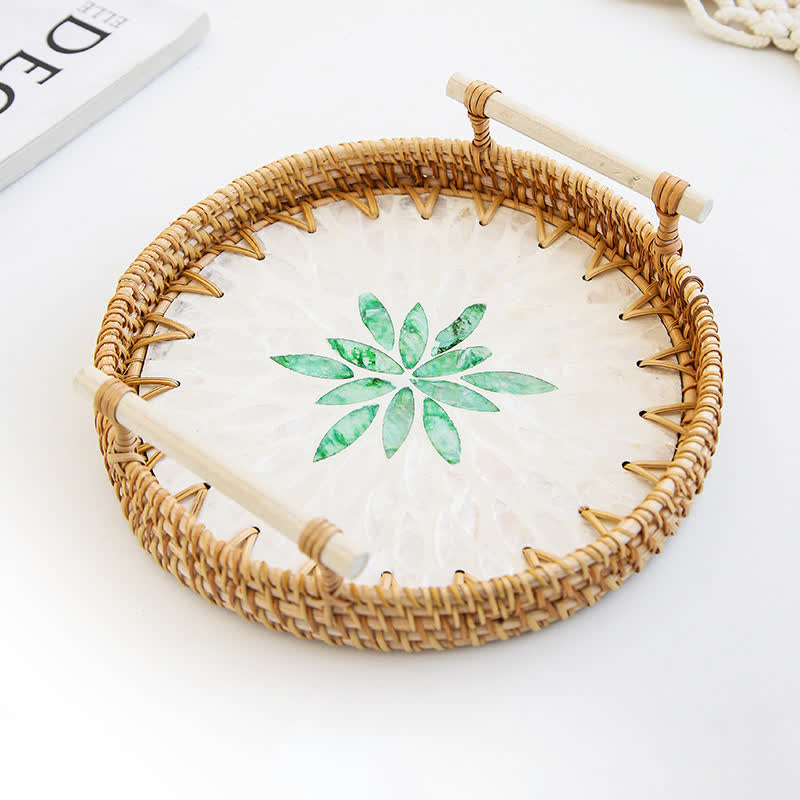 Cestino porta snack in rattan intrecciato