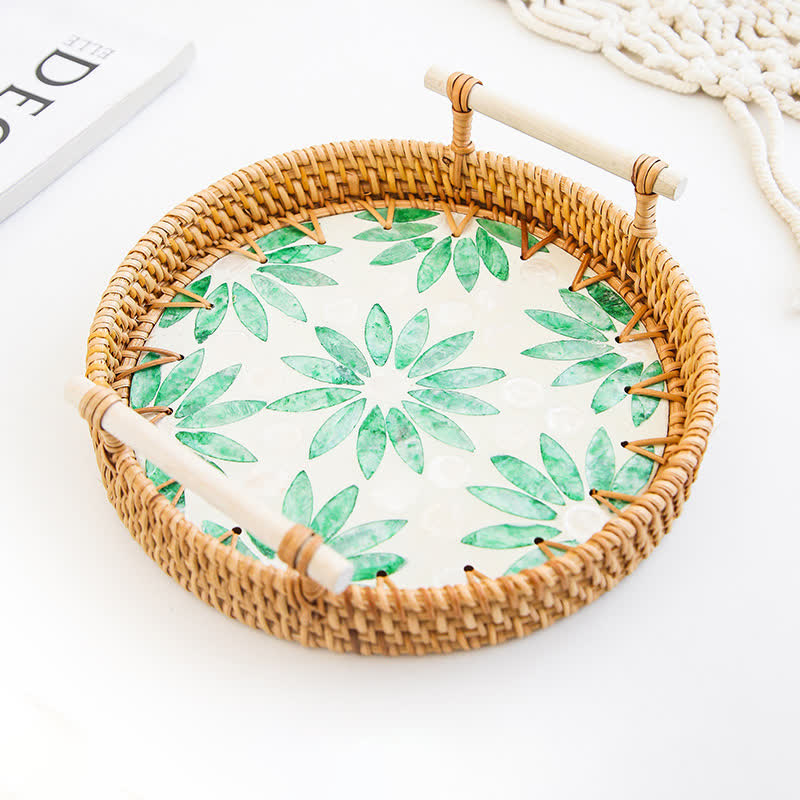 Cestino porta snack in rattan intrecciato