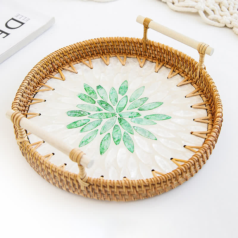 Cestino porta snack in rattan intrecciato