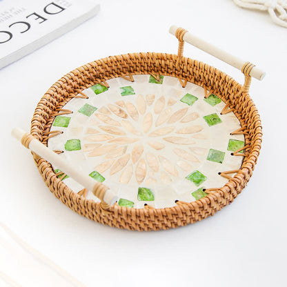 Cestino porta snack in rattan intrecciato