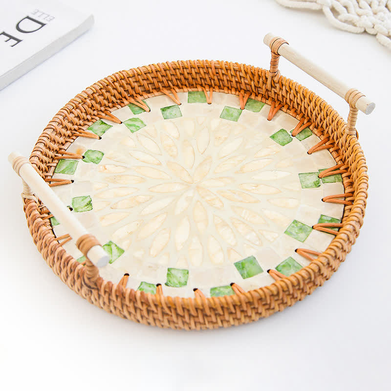 Cestino porta snack in rattan intrecciato