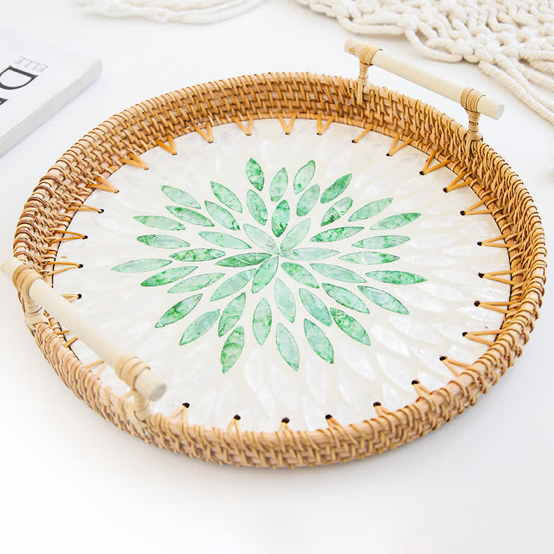 Cestino porta snack in rattan intrecciato