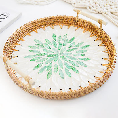 Cestino porta snack in rattan intrecciato