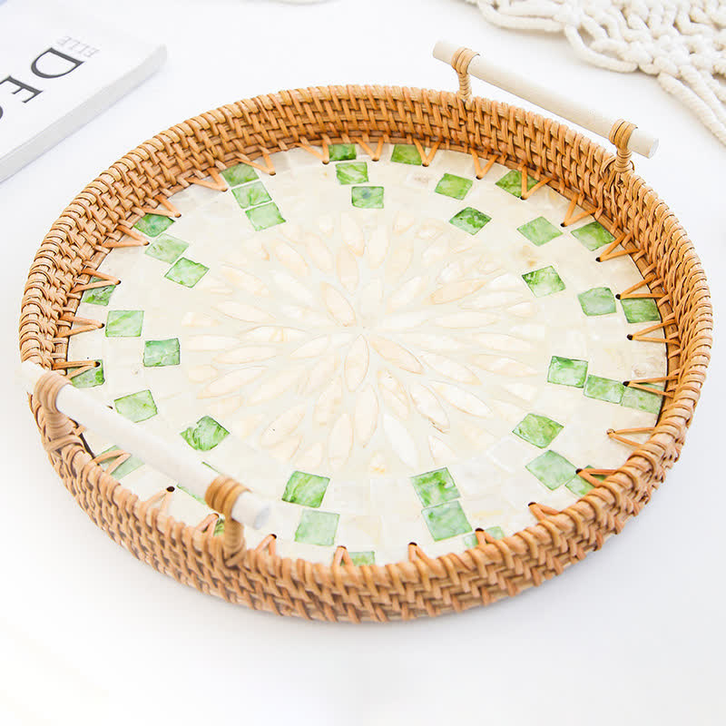 Cestino porta snack in rattan intrecciato