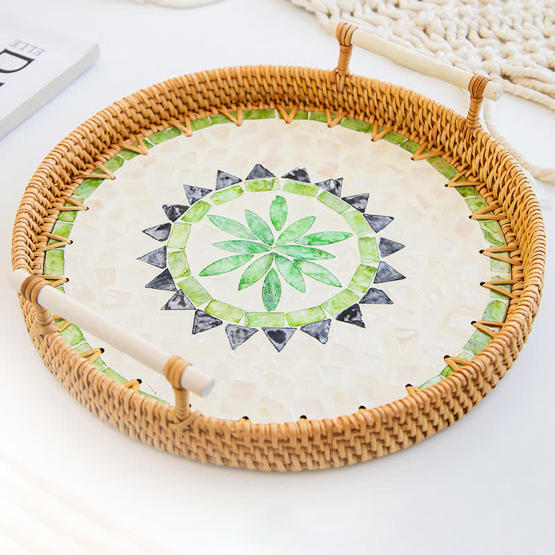 Cestino porta snack in rattan intrecciato
