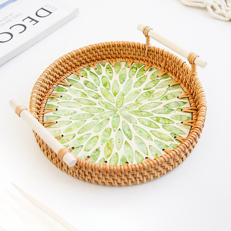 Cestino porta snack in rattan intrecciato