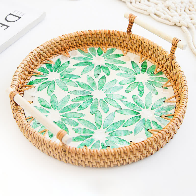Cestino porta snack in rattan intrecciato