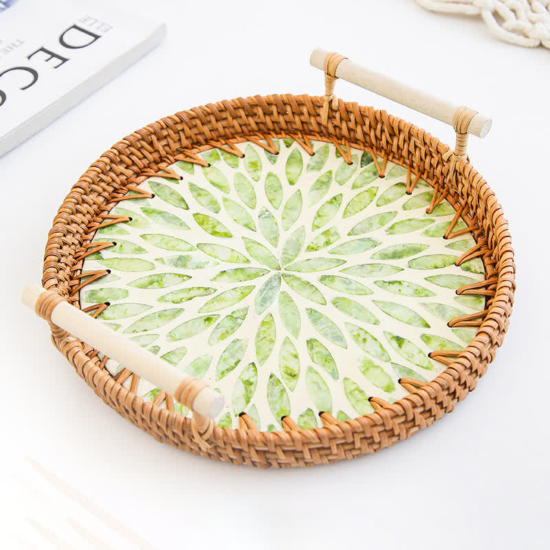 Cestino porta snack in rattan intrecciato